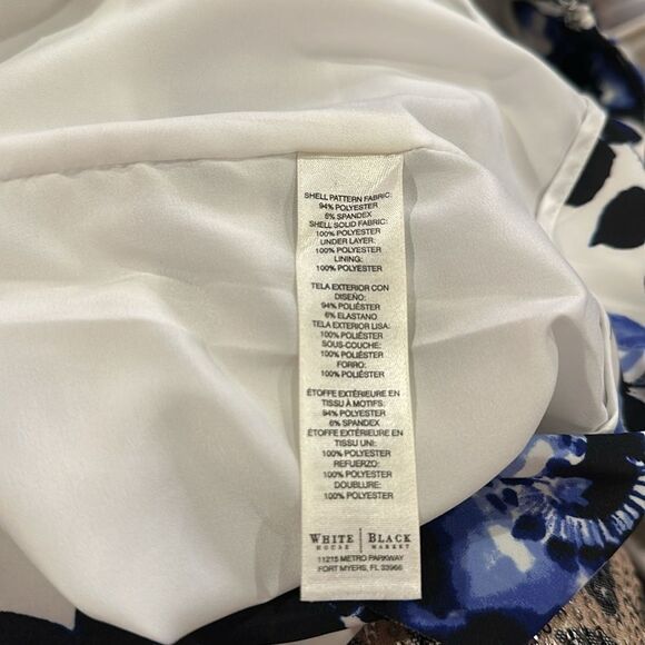 WHBM Skirt Womens 4
Blue White Floral Layered Back Zip Stretch Knit Lined - Picture 6 of 6